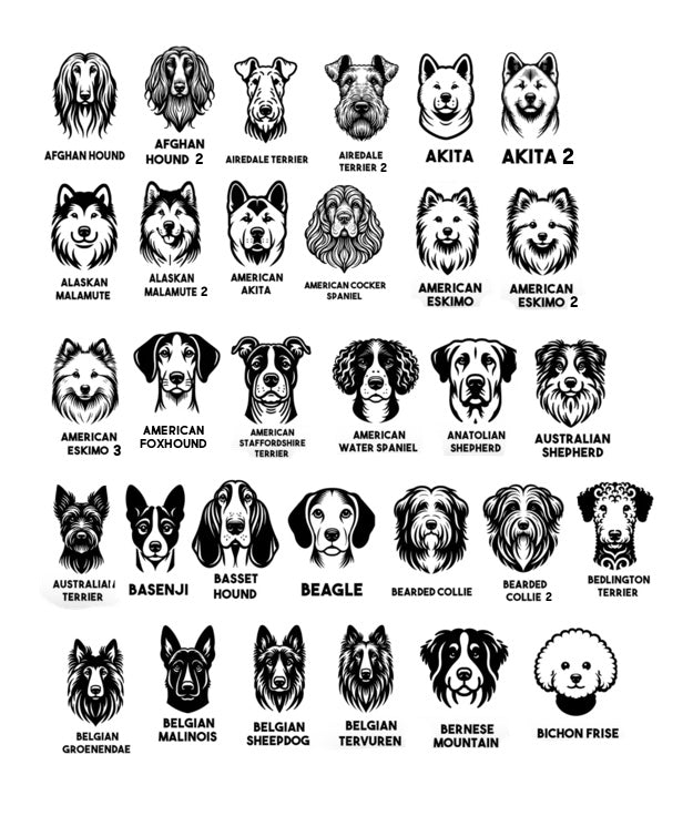 Dog Breed Magnets - A thru H