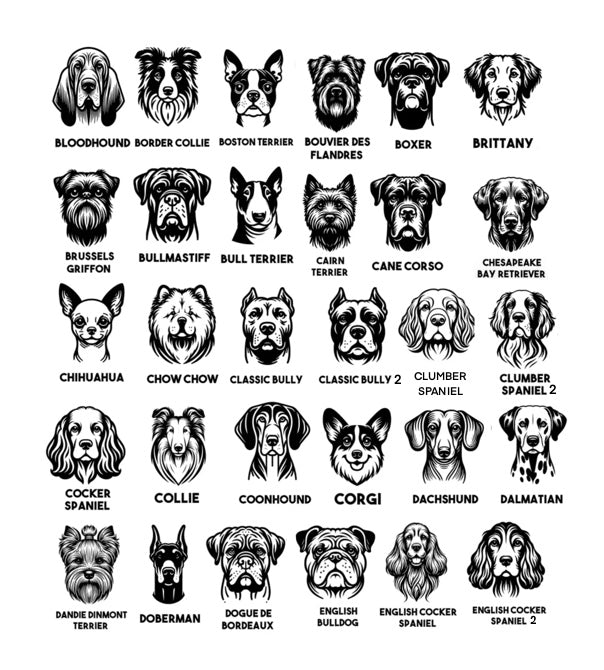 Dog Breed Magnets - A thru H