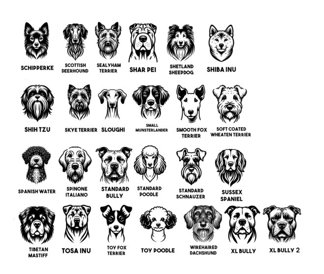 Dog Breed Magnets - I thru X