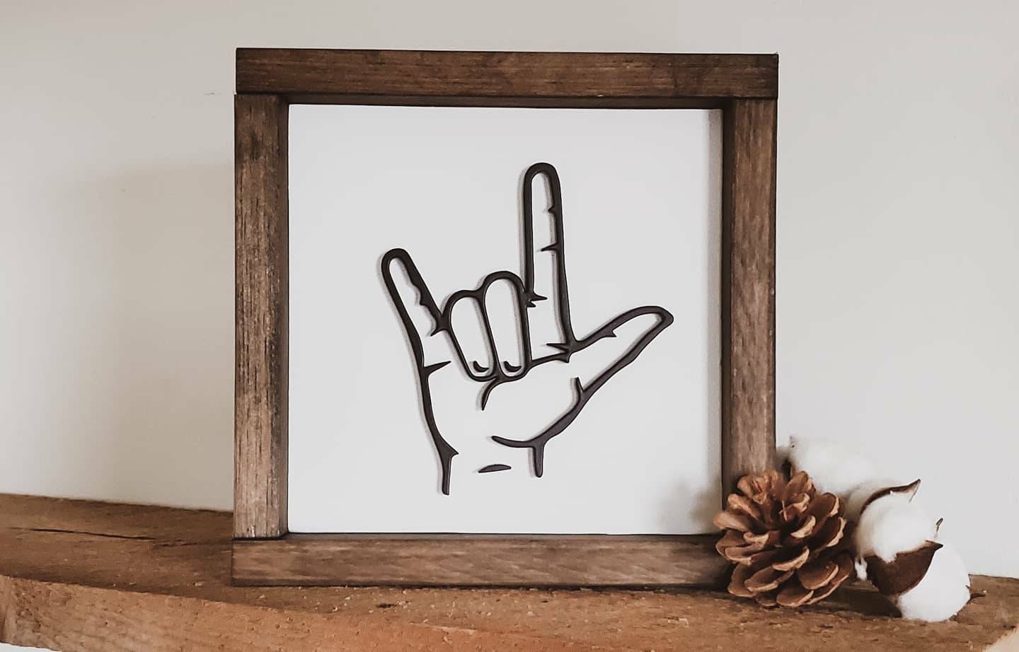 I love you ASL sign | sign language | free shipping