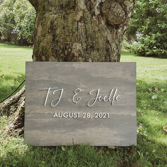 Rectangle Custom Wedding Guestbook | Wooden Wedding Sign | Free Shipping