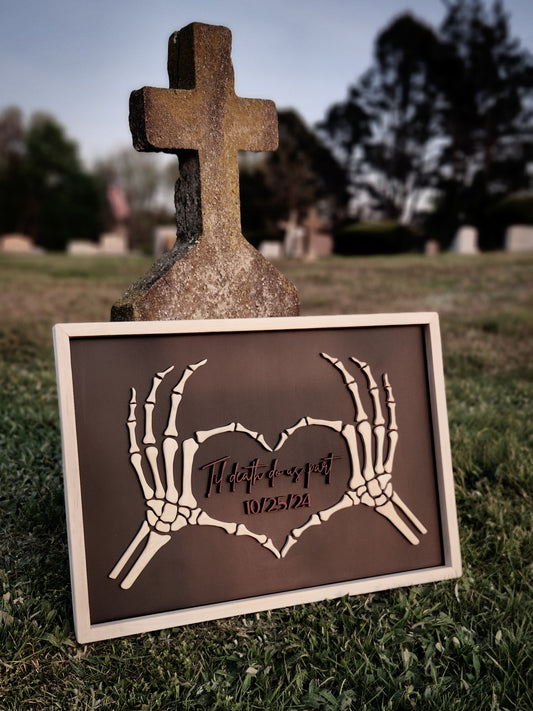 Skeleton Heart Wedding Sign